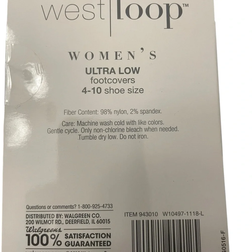 West Loop Women’s Ultra Low Footcovers 2 Pairs Shoe Size 4-10 Beige No Show Sock